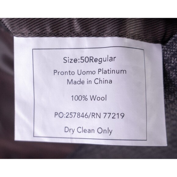 Pronto Uomo Platinum Mens Sport Coat 50R Houndstooth Executive Wool Blazer EUC - Picture 11 of 14